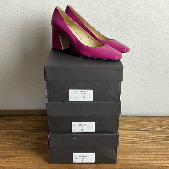 Intentionally Blank Monaco Plum Leather Pump, New in Box - Picture 10 of 11